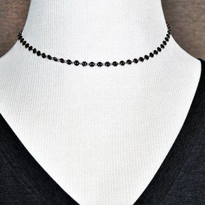 A. Marie "Aladdin" Gunmetal Grey Sequin Chain Choker